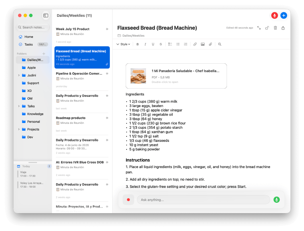 NotesXD attachments: PDFs and images as local AI context on macOS